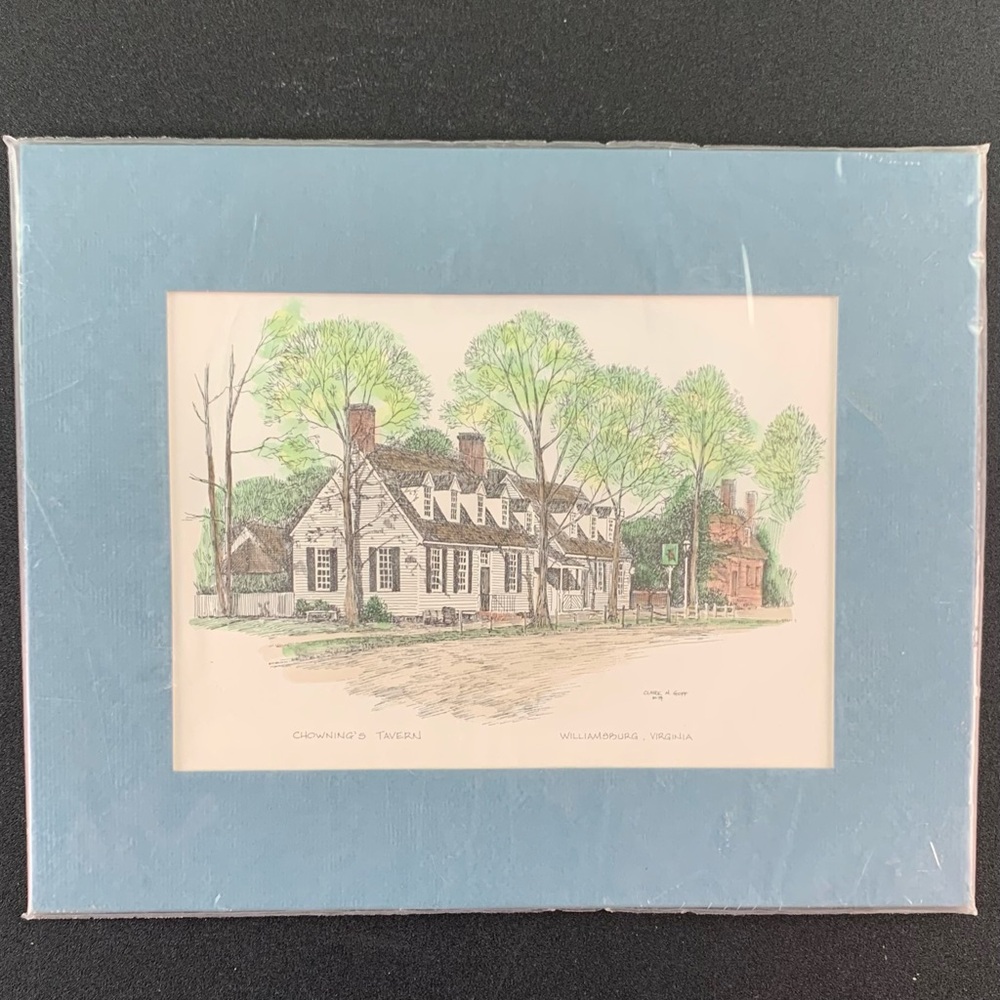 Chowning's Tavern, Williamsburg, Virginia Watercolor Print by Clark M. Goff ‘74.